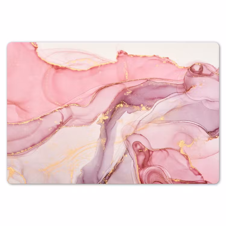 Placemat - 6 stuks - Goud - Marmer - Roze — 7