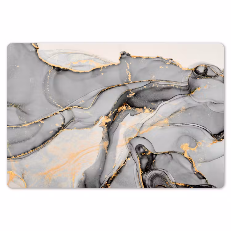 Placemat - 6 stuks - Marmer - Goud - Grijs — 7