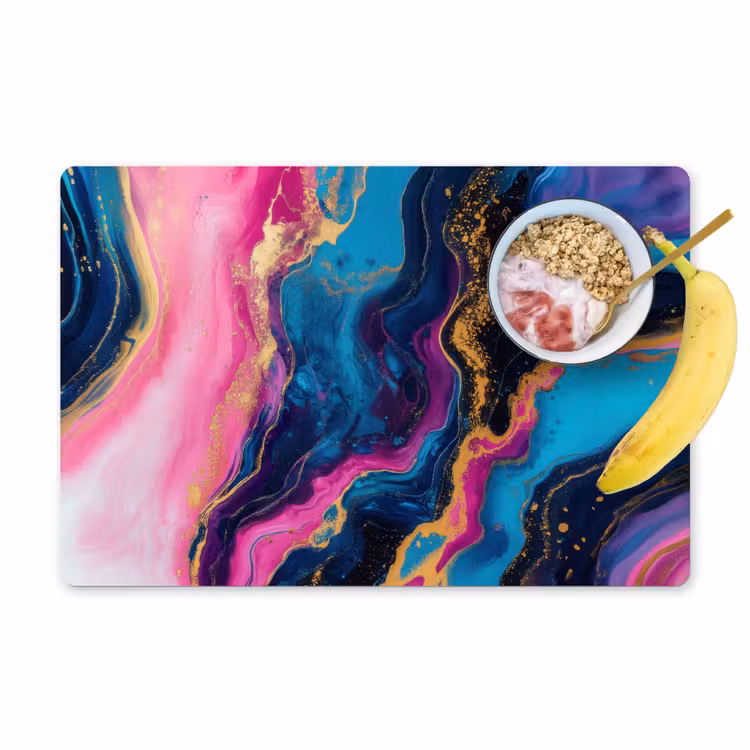 Placemat - 6 stuks - Marmer - Modern - Goud — 1