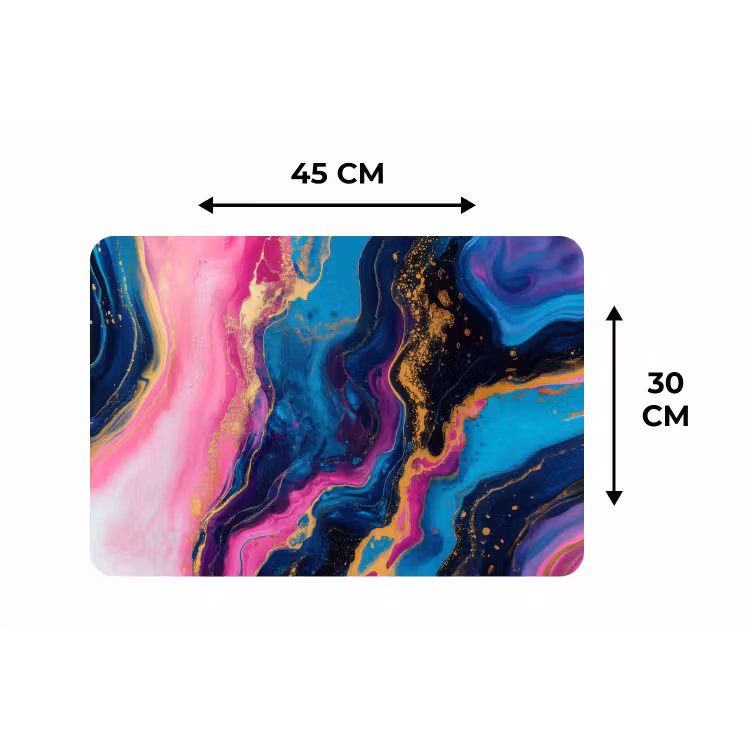 Placemat - 6 stuks - Marmer - Modern - Goud — 3