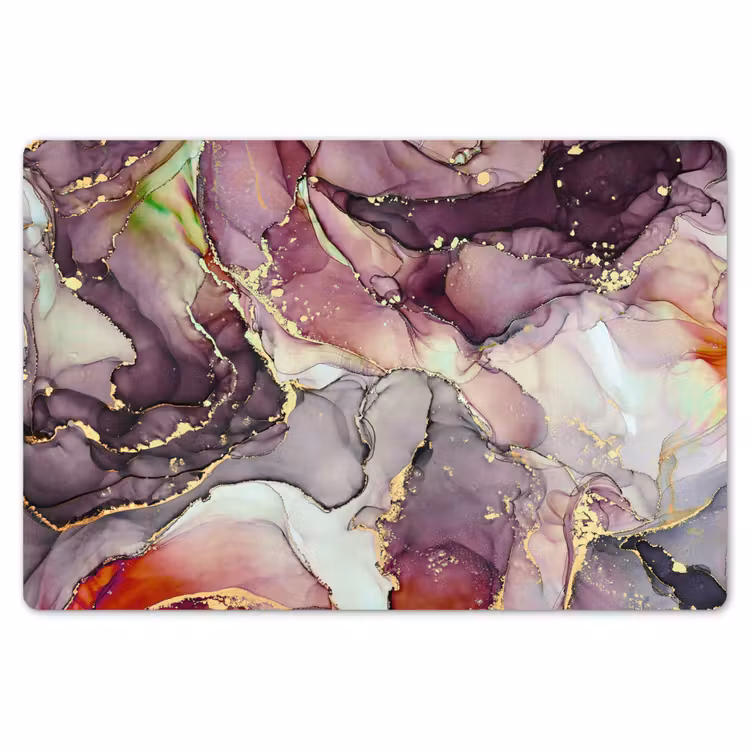 Placemat - 6 stuks - Marmer - Rood - Paars - Goud — 7