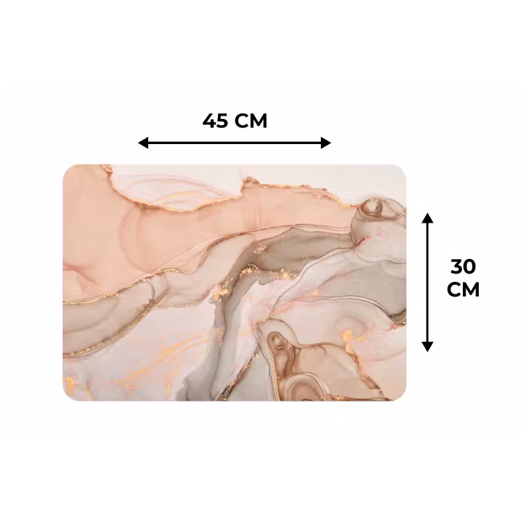 Placemat - 6 stuks - Marmer - Roze - Rosé — 3