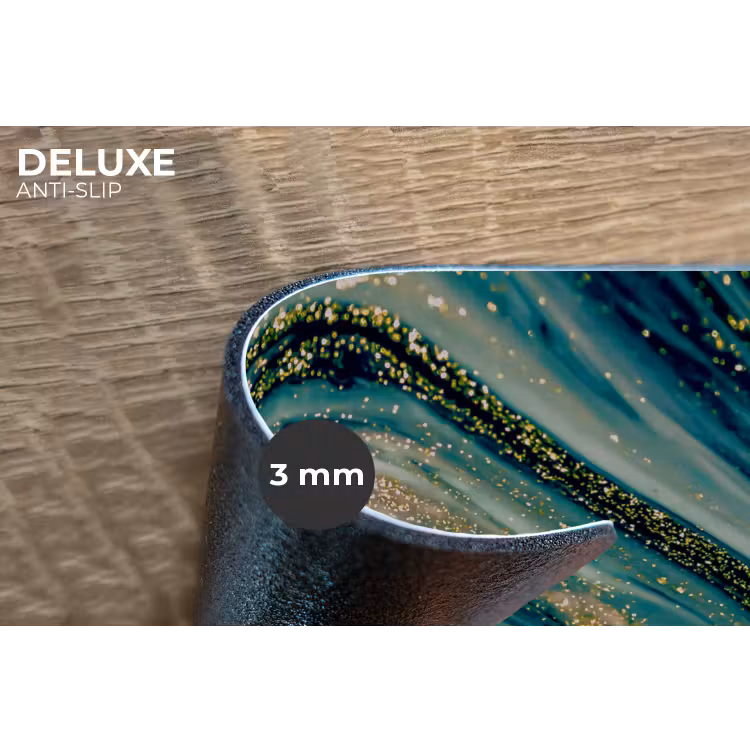 Placemat - 6 stuks - Marmerlook - Luxe - Goud - Turquoise - Glitter — 2