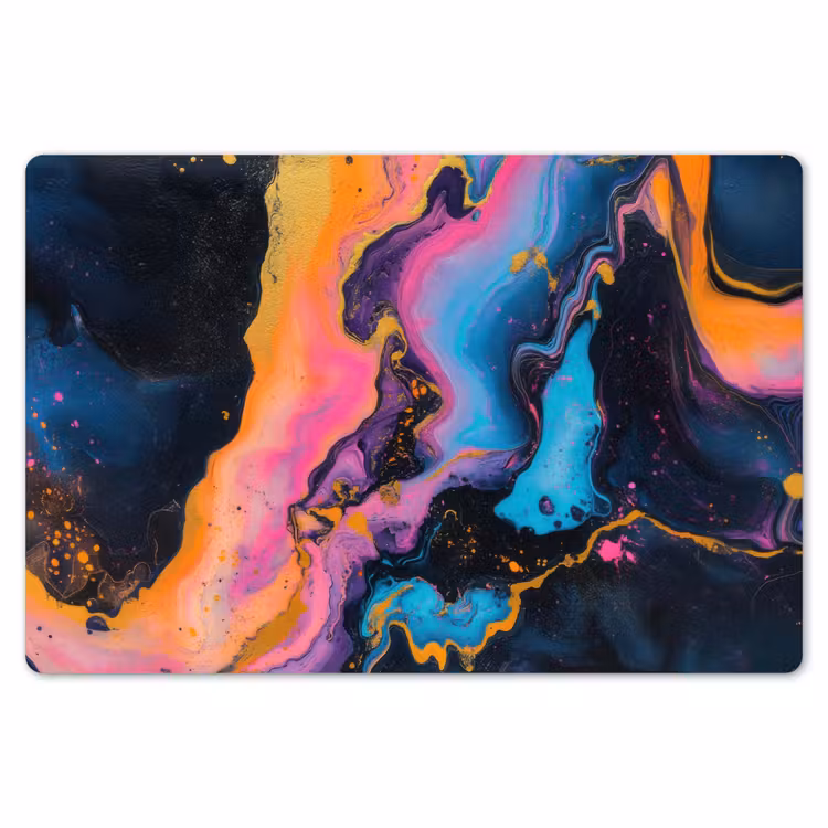 Placemat - 6 stuks - Modern - Marmer - Oranje — 7