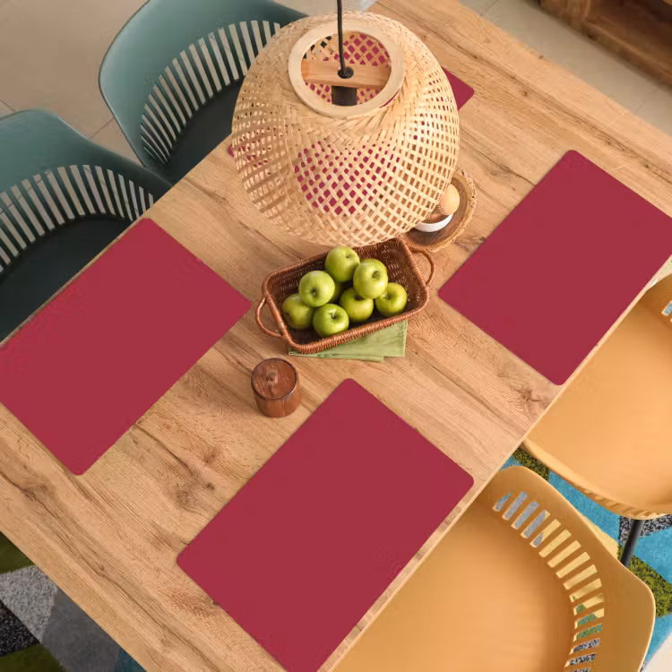 Placemat - 6 stuks - Rood - Effen kleur — 6
