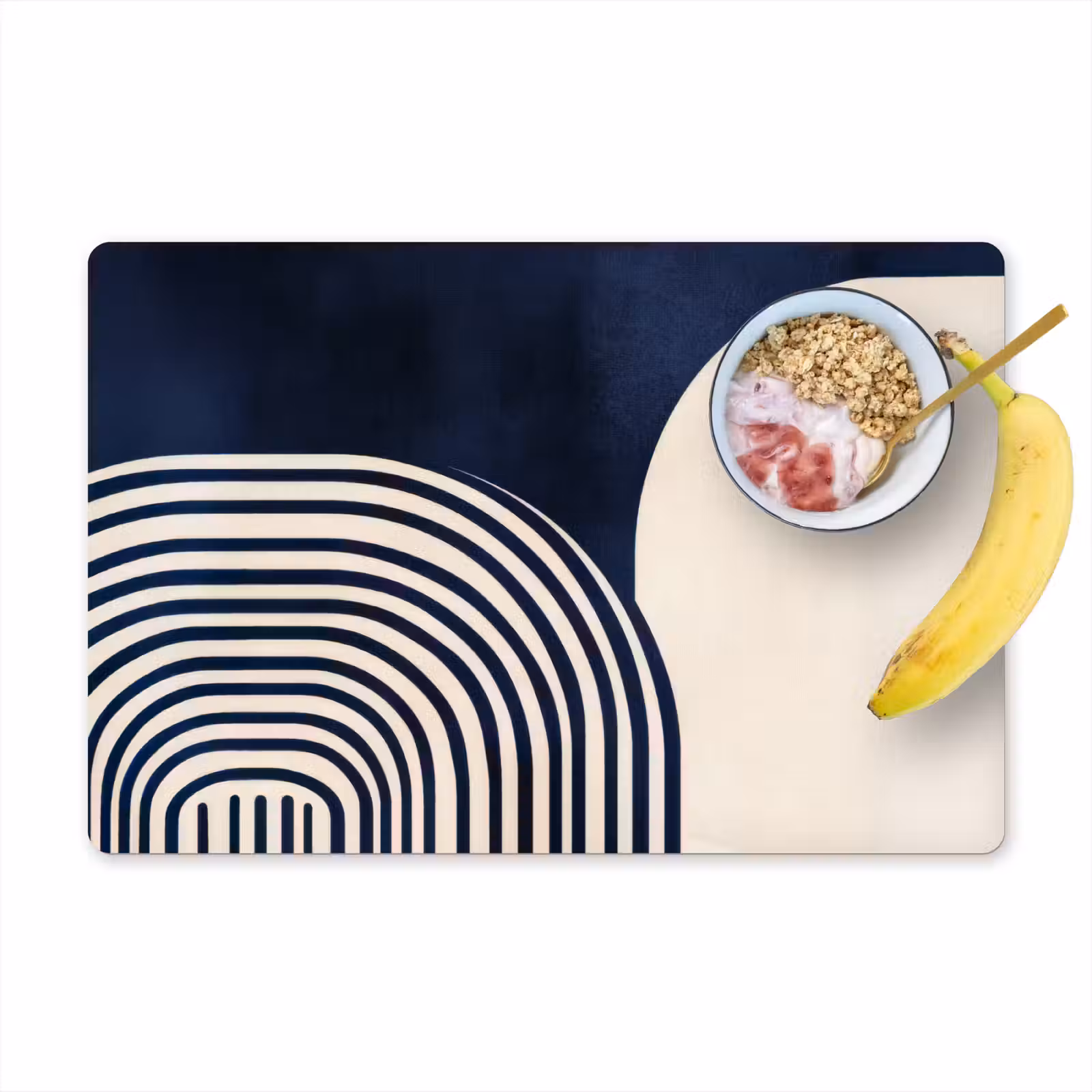 Placemat - 6 stuks - Donkerblauw - Abstract - Lijnen — 1