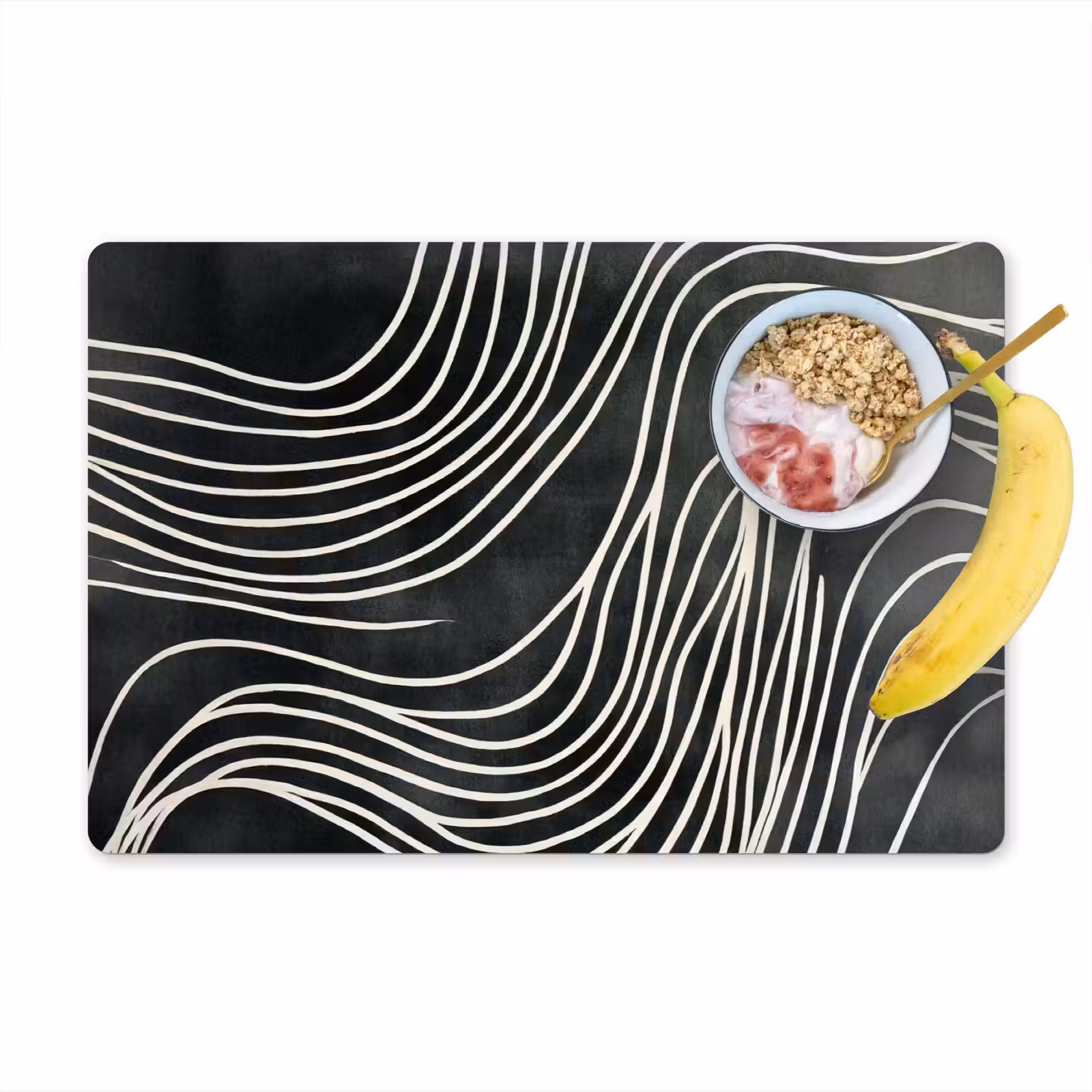 Placemat - 6 stuks - Lijnen - Patroon - Abstract - Wit — 1