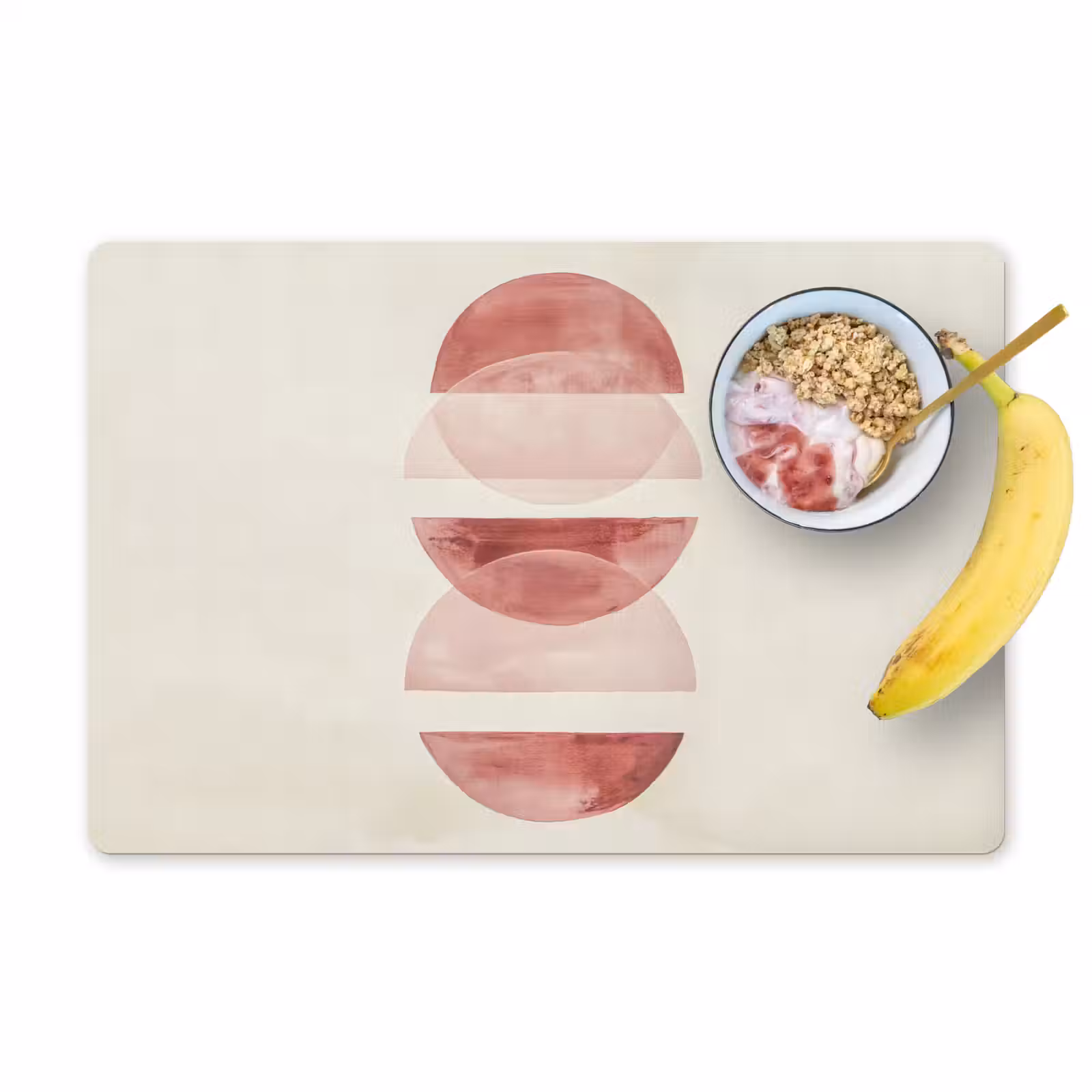 Placemat - 6 stuks - Minimalistisch - Cirkels - Roze — 1