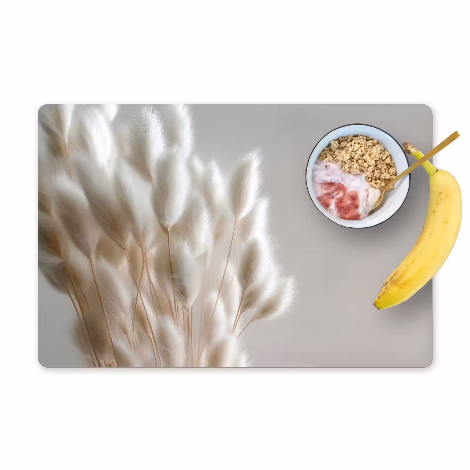 Placemat - 6 stuks - Pluimen - Beige - Minimalistisch — 1