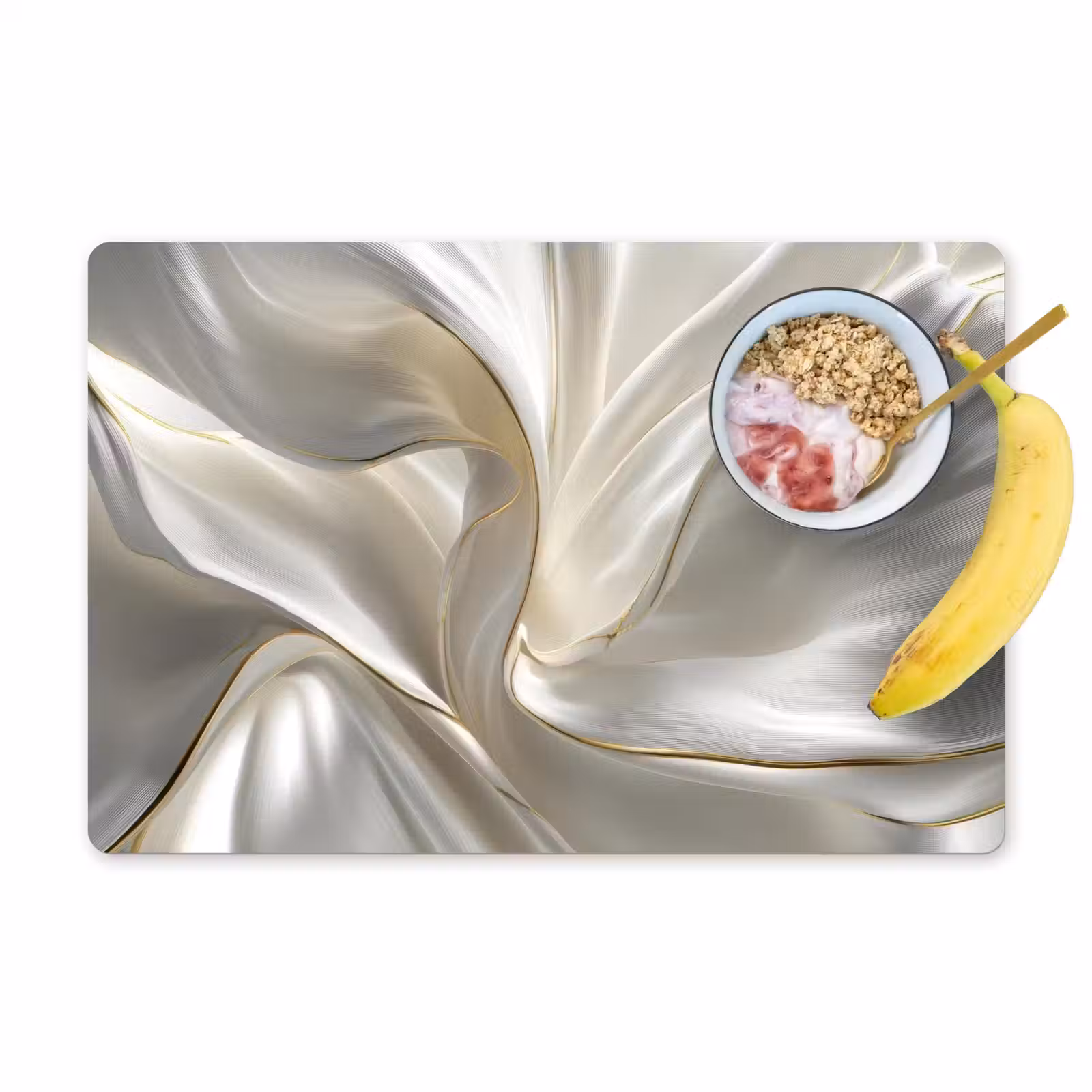 Placemat - 6 stuks - Stof - Plooien - Goud — 1