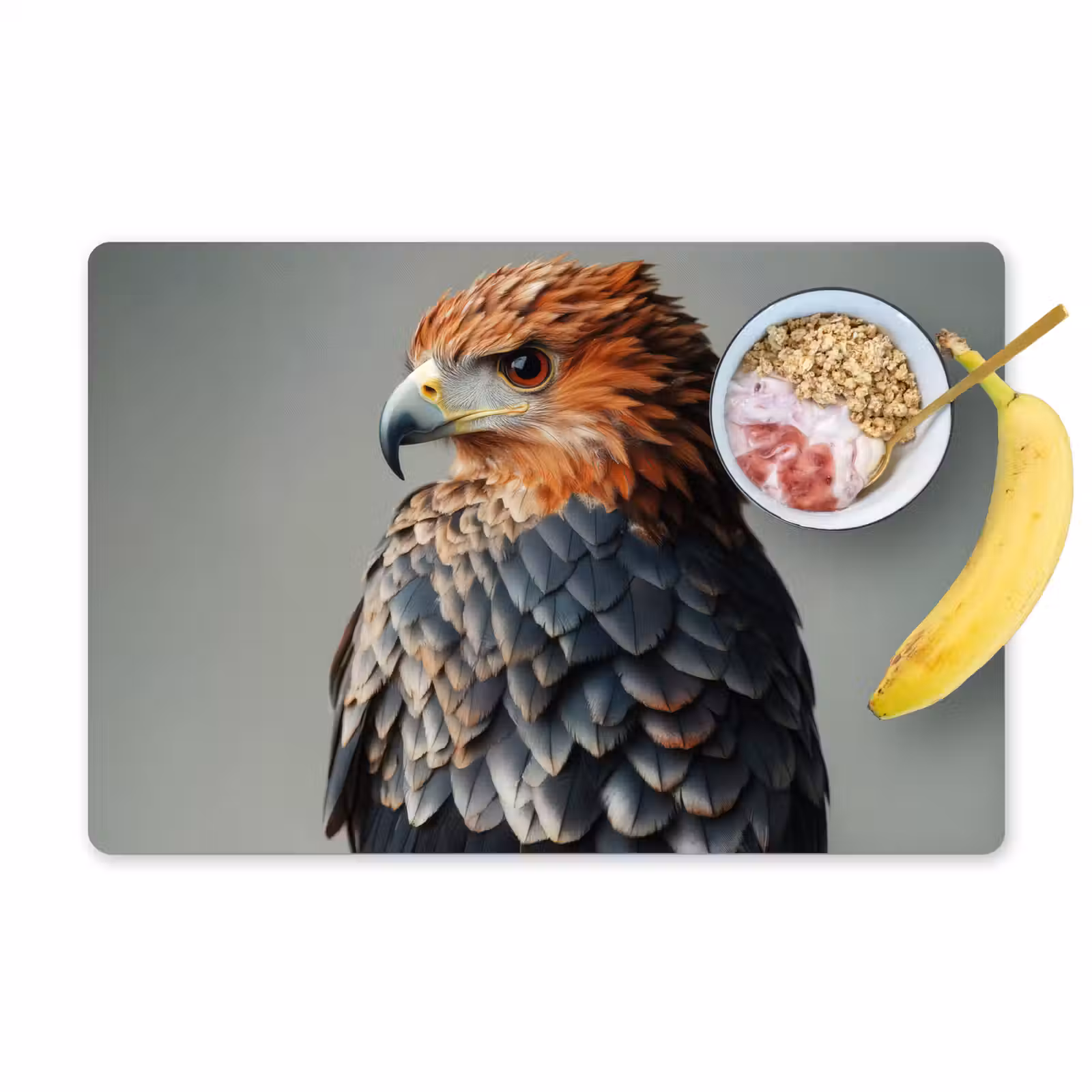 Placemat - 6 stuks - Vogel - Realistisch - Veren - Bruin — 1