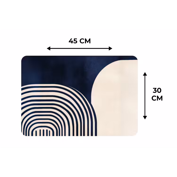 Placemat - 6 stuks - Donkerblauw - Abstract - Lijnen — 3