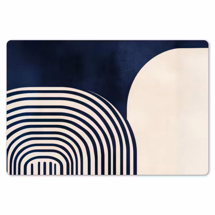 Placemat - 6 stuks - Donkerblauw - Abstract - Lijnen — 7