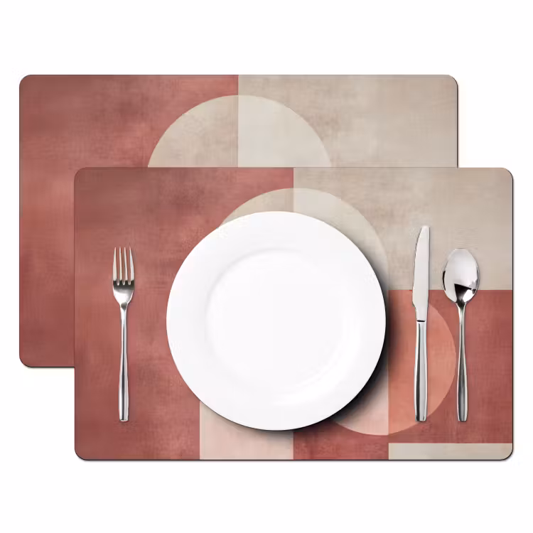 Placemat - 6 stuks - Figuren - Abstract - Roze — 2