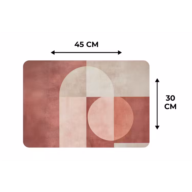 Placemat - 6 stuks - Figuren - Abstract - Roze — 3