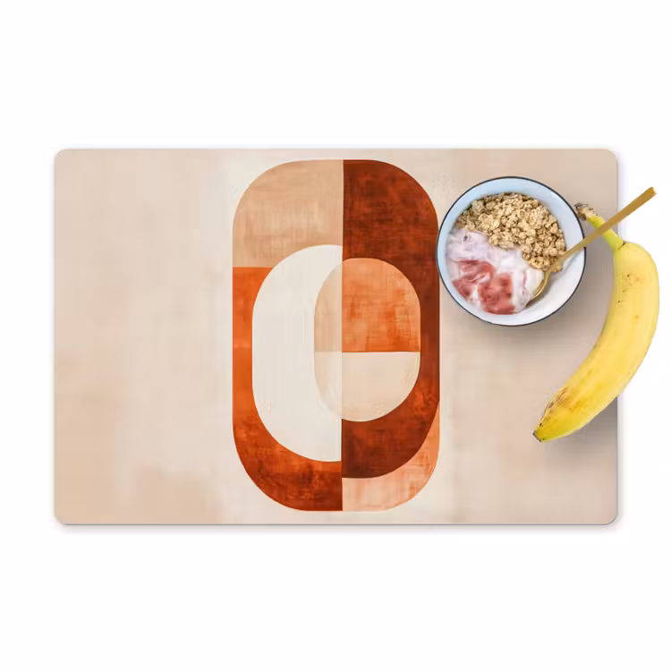 Placemat - 6 stuks - Illustratie - Abstract - Vormen - Rood — 1
