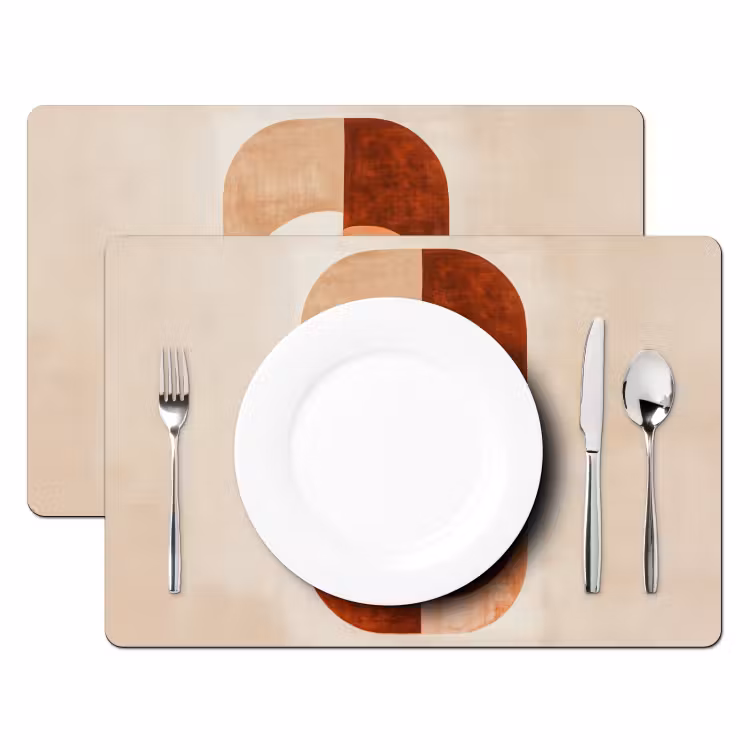 Placemat - 6 stuks - Illustratie - Abstract - Vormen - Rood — 2