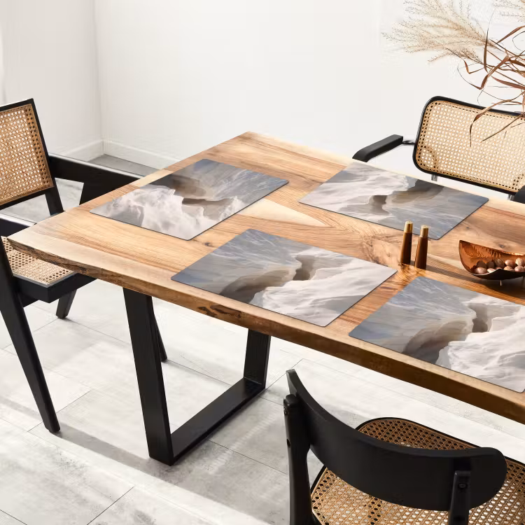Placemat - 6 stuks - Kloof - Wit - Sneeuw — 5