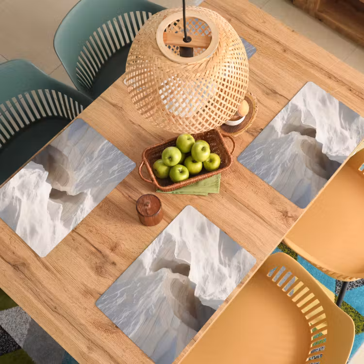 Placemat - 6 stuks - Kloof - Wit - Sneeuw — 6