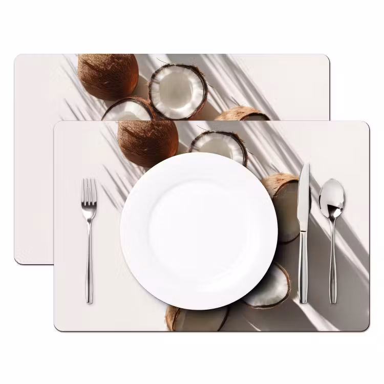 Placemat - 6 stuks - Kokosnoten - Bruin - Shaduw — 2