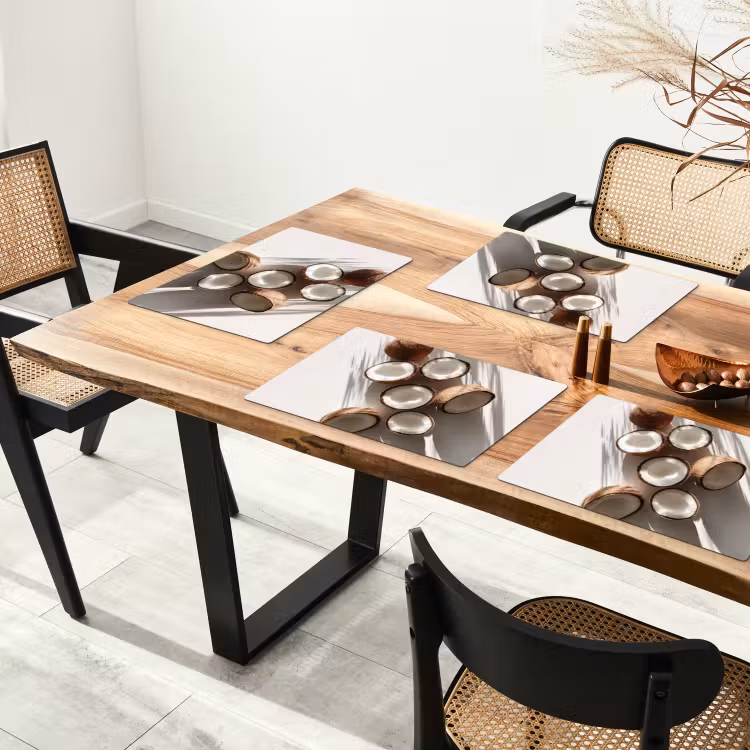 Placemat - 6 stuks - Kokosnoten - Bruin - Shaduw — 5