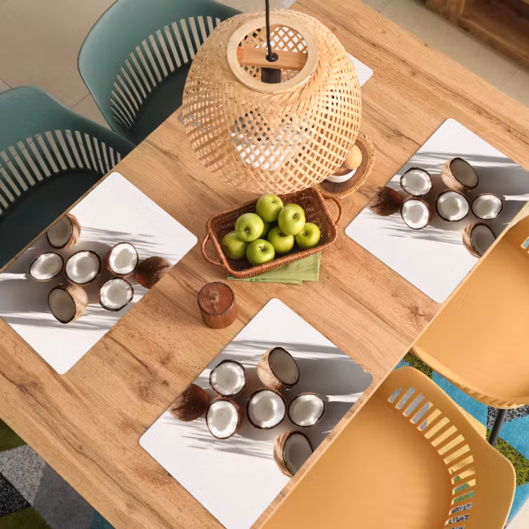 Placemat - 6 stuks - Kokosnoten - Bruin - Shaduw — 6