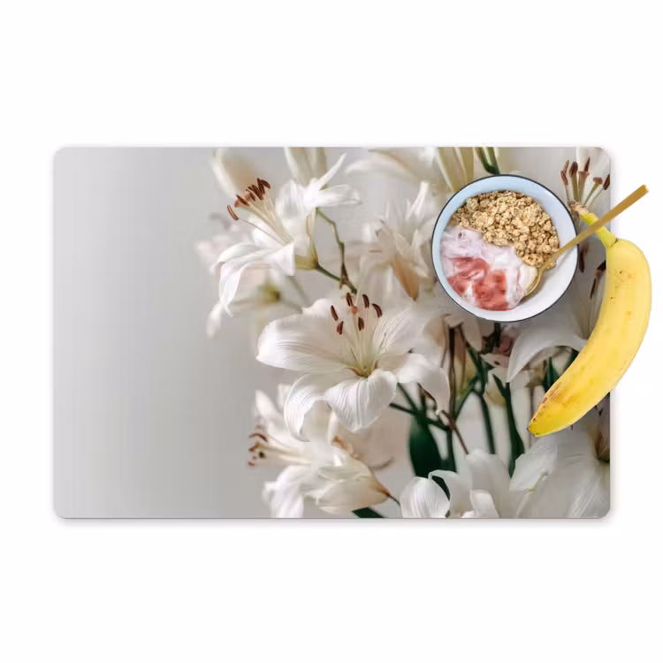 Placemat - 6 stuks - Lelies - Boekte - Wit - Meeldraden — 1