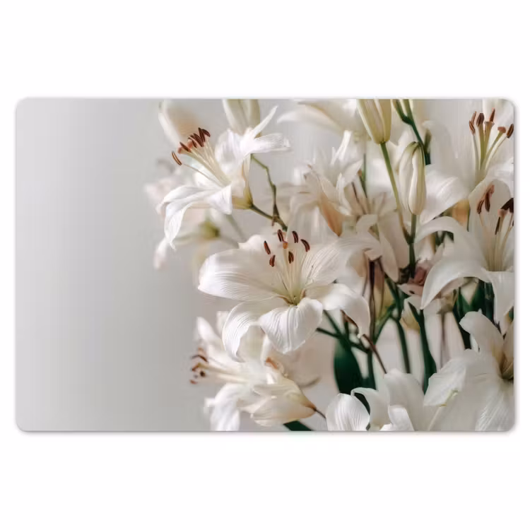 Placemat - 6 stuks - Lelies - Boekte - Wit - Meeldraden — 7