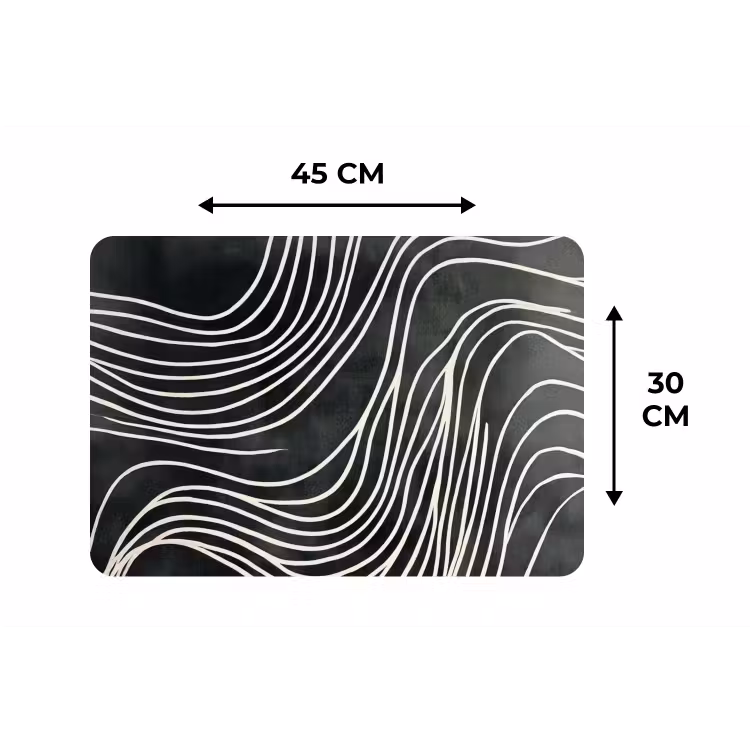 Placemat - 6 stuks - Lijnen - Patroon - Abstract - Wit — 3
