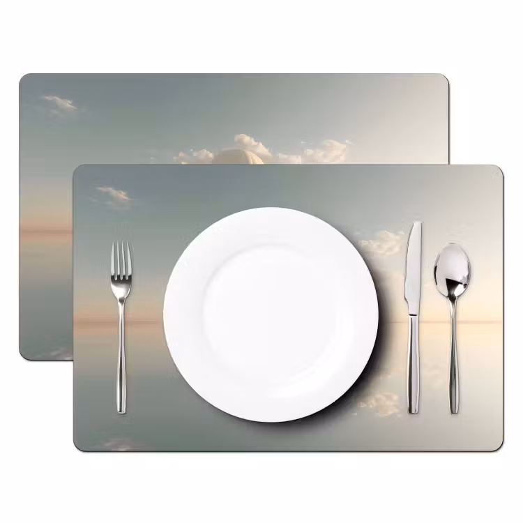 Placemat - 6 stuks - Luchtballon - Wolken - Water - Blauw — 2