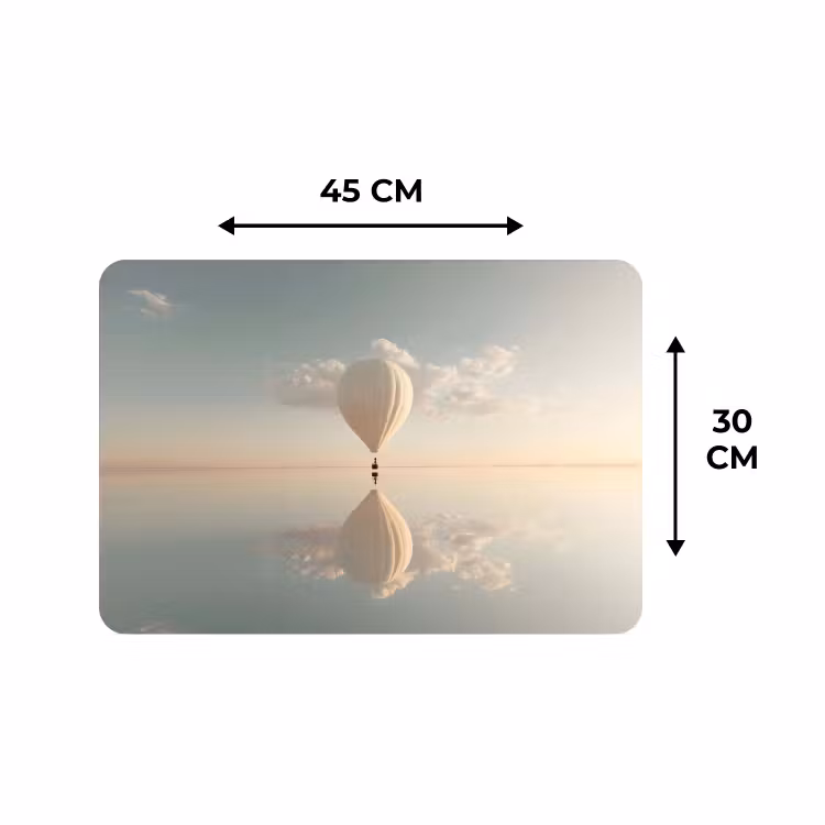 Placemat - 6 stuks - Luchtballon - Wolken - Water - Blauw — 3