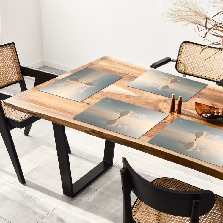 Placemat - 6 stuks - Luchtballon - Wolken - Water - Blauw — 5