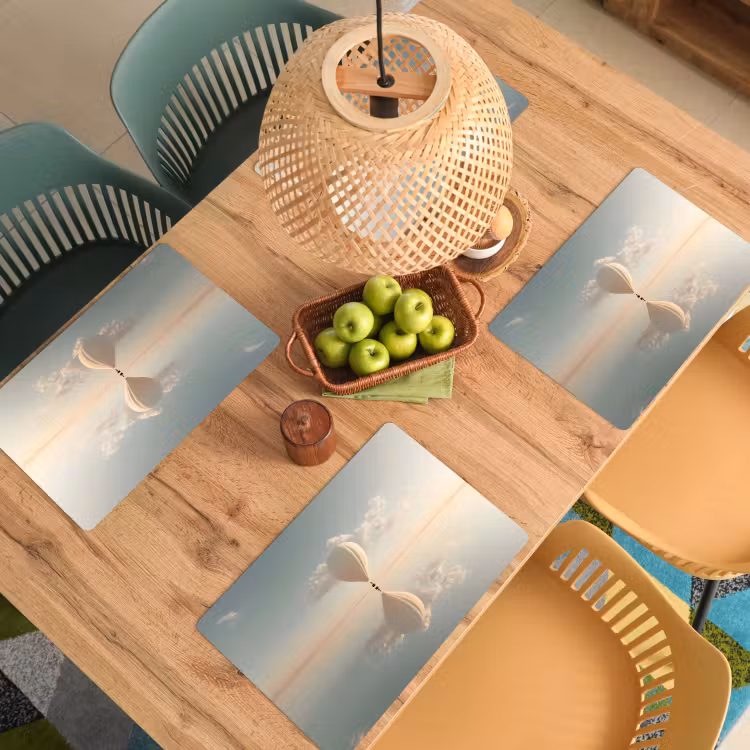 Placemat - 6 stuks - Luchtballon - Wolken - Water - Blauw — 6