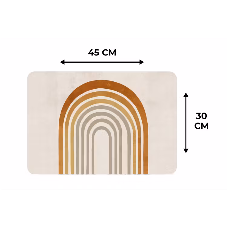 Placemat - 6 stuks - Minimalistisch - Boog - Lijnen - Beige — 3