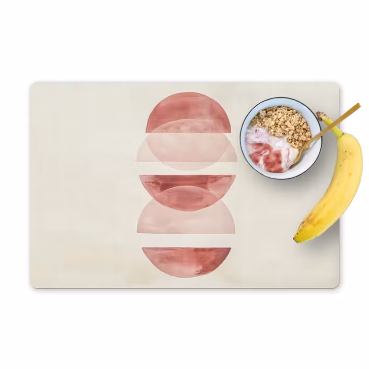 Placemat - 6 stuks - Minimalistisch - Cirkels - Roze — 1