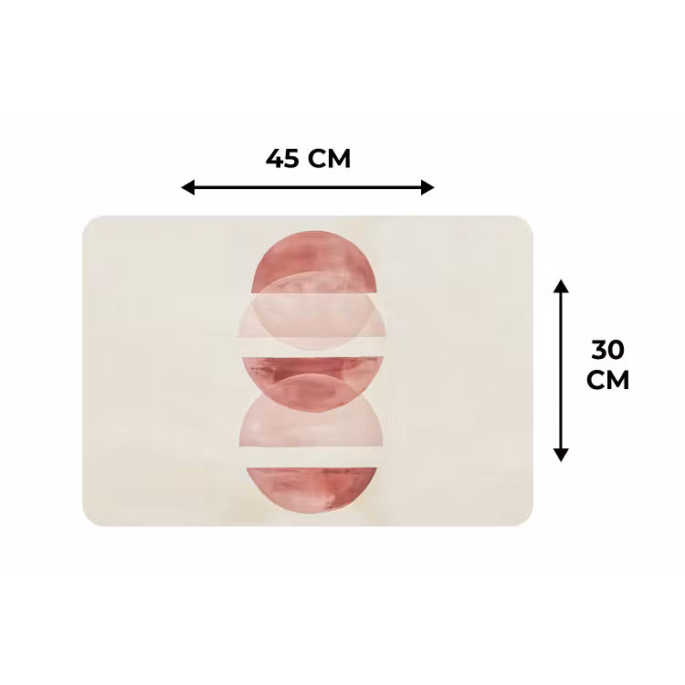 Placemat - 6 stuks - Minimalistisch - Cirkels - Roze — 3