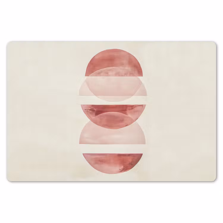 Placemat - 6 stuks - Minimalistisch - Cirkels - Roze — 7