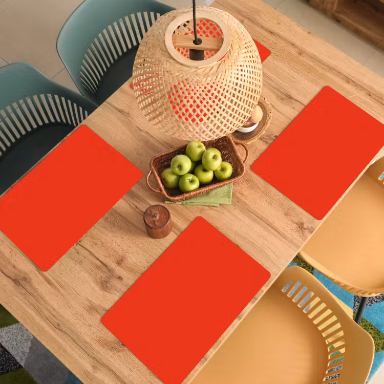 Placemat - 6 stuks - Rood - Kleur - Effen — 6