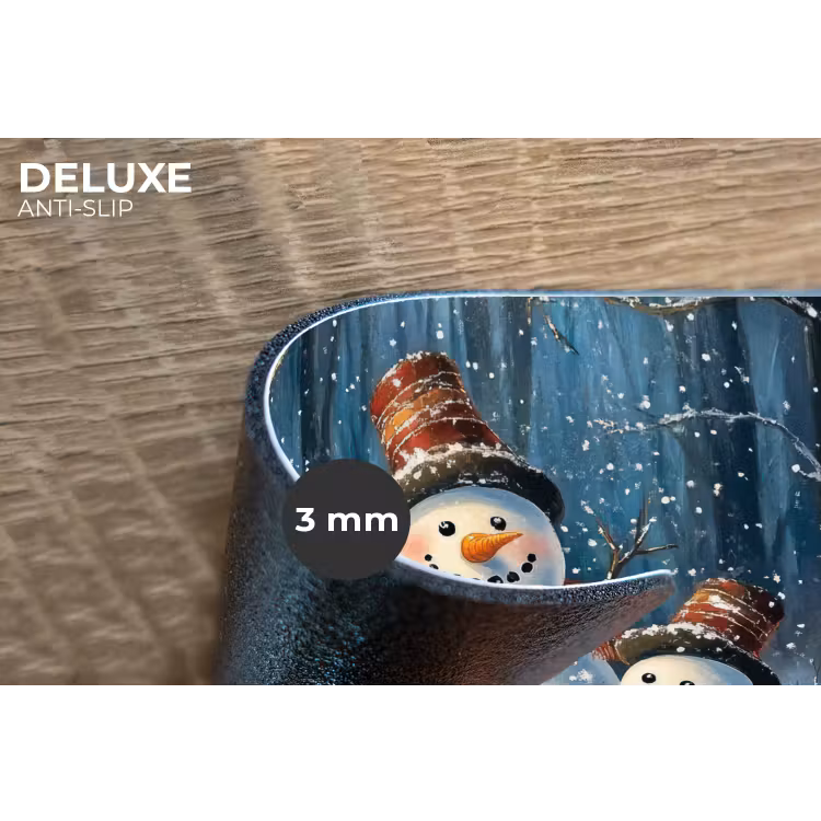 Placemat - 6 stuks - Sneeuwpop - Sneeuw - Winter - Bos — 4