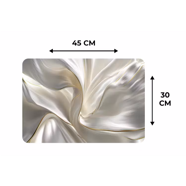 Placemat - 6 stuks - Stof - Plooien - Goud — 3