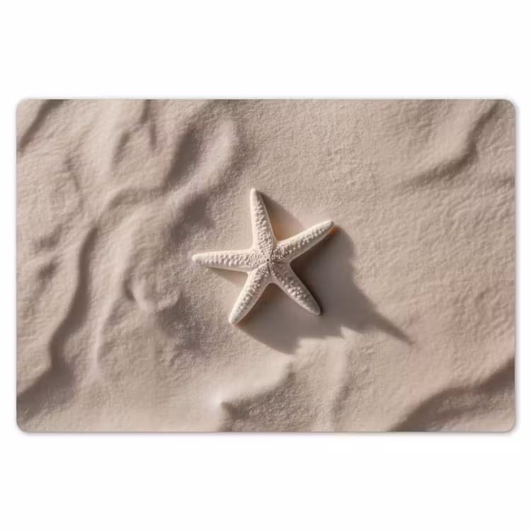 Placemat - 6 stuks - Strand - Zeester - Zand - Beige — 7