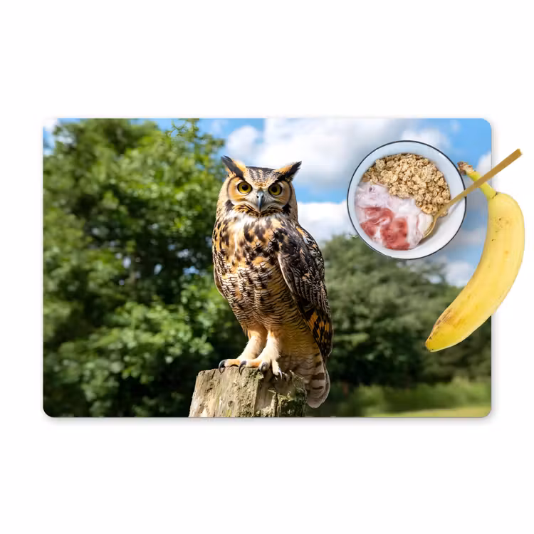 Placemat - 6 stuks - Uil - Boomstronk - Bos - Lucht — 1
