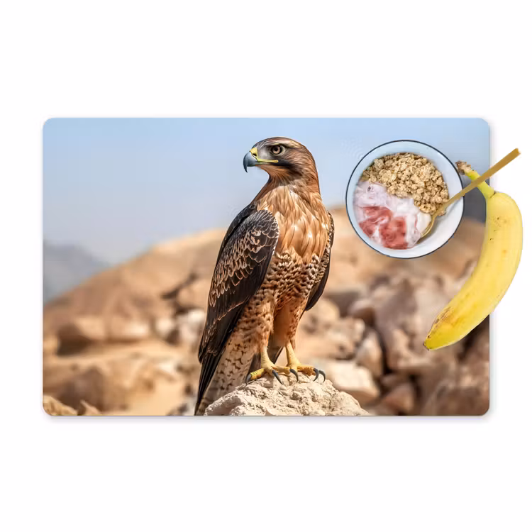 Placemat - 6 stuks - Valk - Vogel - Rots - Macht — 1