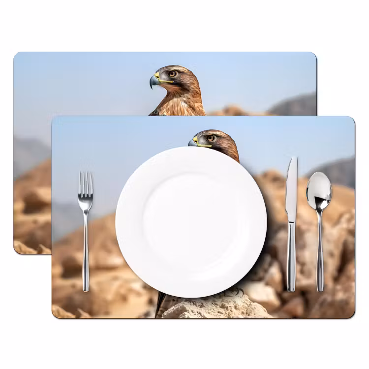 Placemat - 6 stuks - Valk - Vogel - Rots - Macht — 2