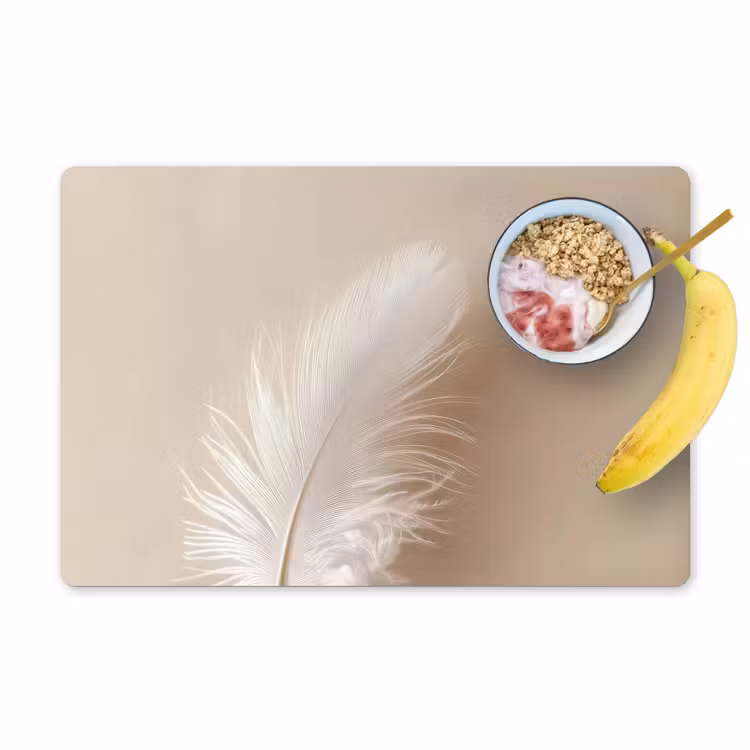 Placemat - 6 stuks - Veer - Minimalistisch - Roze — 1