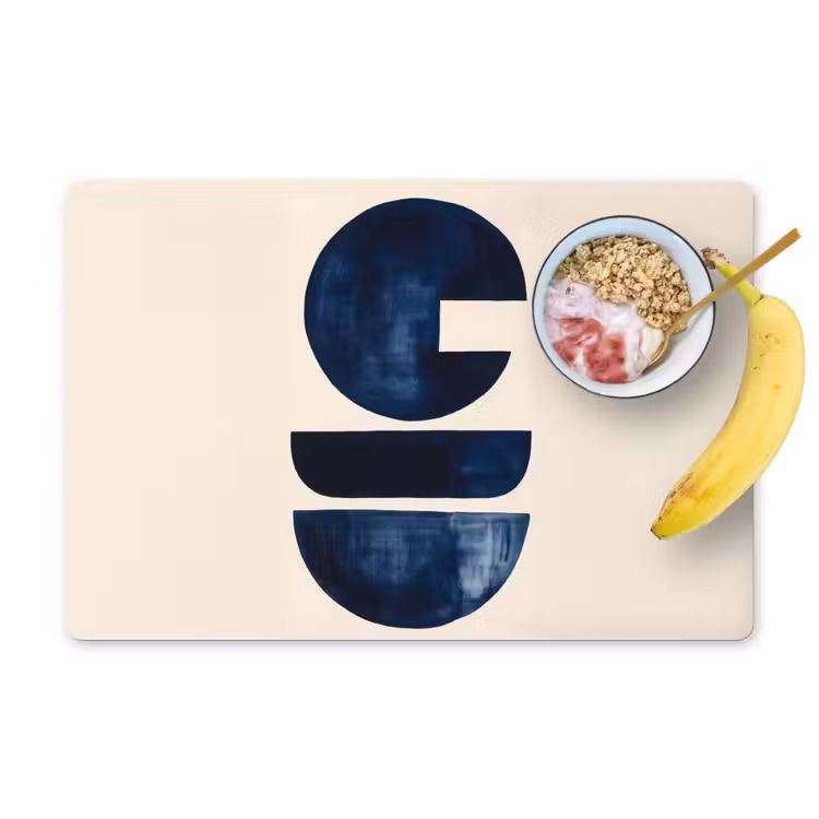 Placemat - 6 stuks - Vormen - Blauw - Abstract — 1