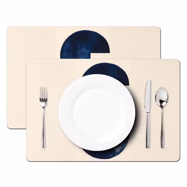 Placemat - 6 stuks - Vormen - Blauw - Abstract — 2