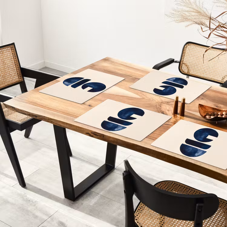 Placemat - 6 stuks - Vormen - Blauw - Abstract — 5