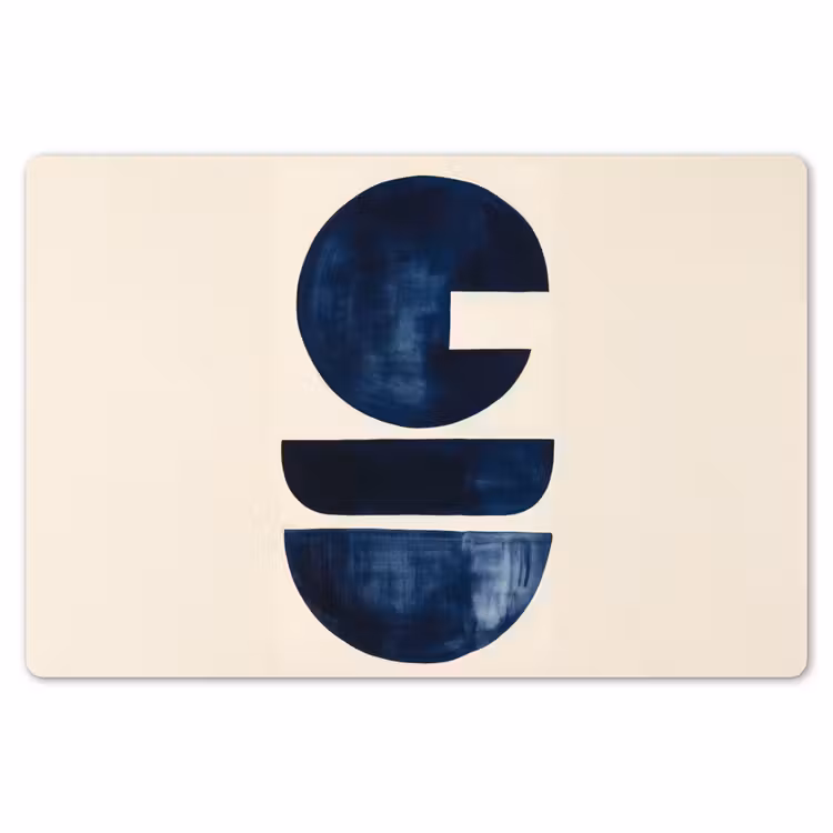 Placemat - 6 stuks - Vormen - Blauw - Abstract — 7