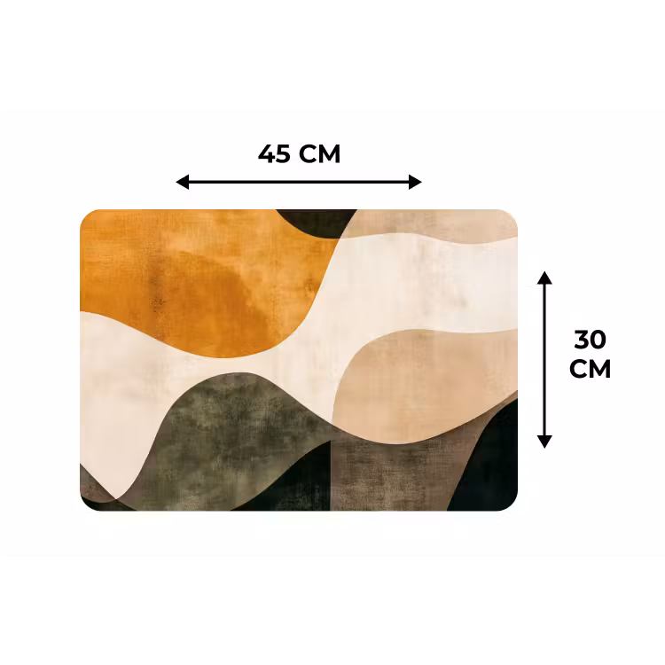 Placemat - 6 stuks - Vormen - Okergeel - Abstract — 3